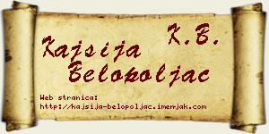 Kajsija Belopoljac vizit kartica